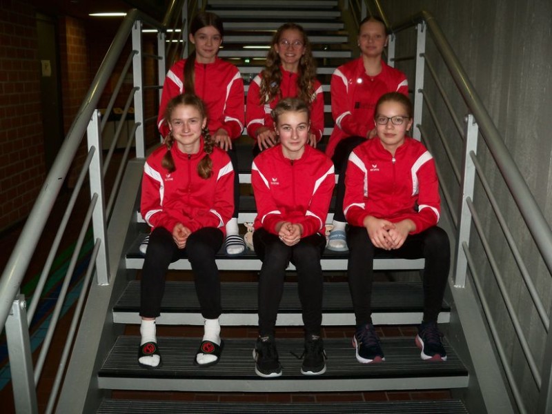 10.-11.02.24 LM Hannover Hint.R.v.li: Mina Kosch, Rieke Wittich, Stine Wittich Vord.R.v.li.: Lahja Diekmann, Tamia Kett, Marit Hinck